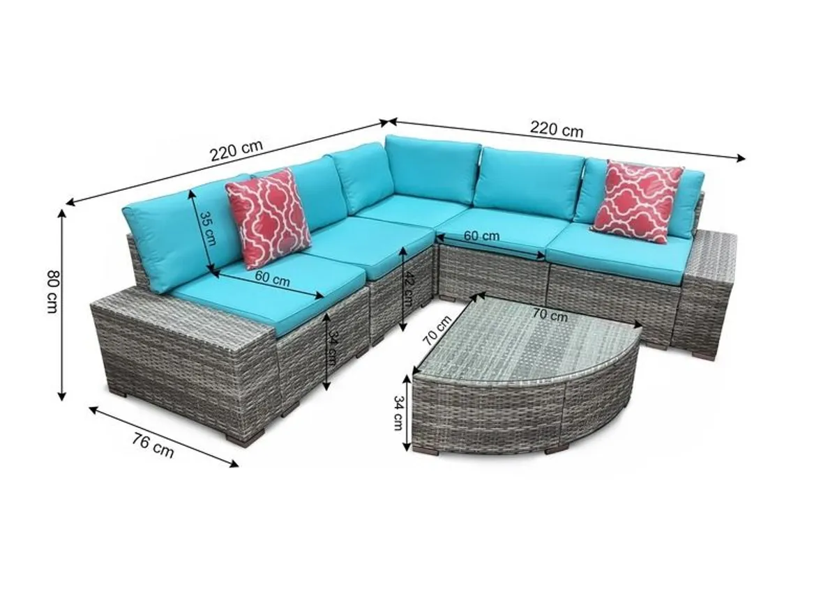 Victoria Large Corner Garden Lounge Set 220x220cm - Image 3