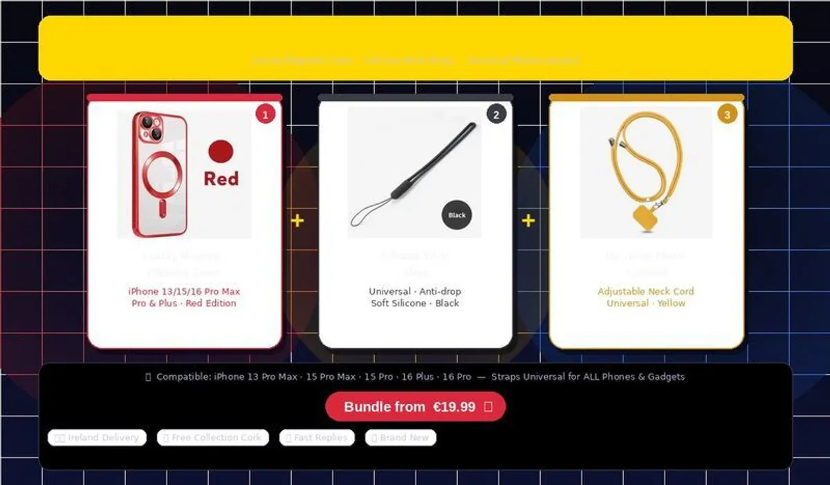 Phone Bundle Lanyard Wrist Strap  Magnetic Case iPhone 13 Pro Max to 16 pro | Brand New - Image 1