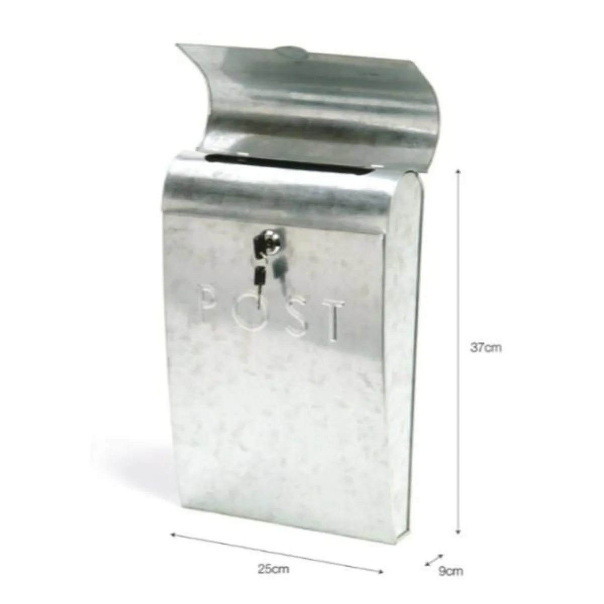 Classic Post Box with Lock Silver – GT29 - Image 1