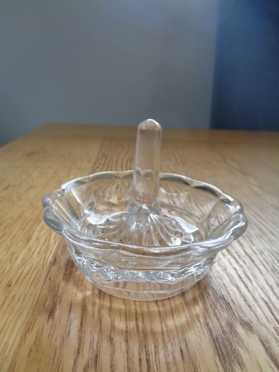 Vintage Crystal Glass Ring Holder for Sale