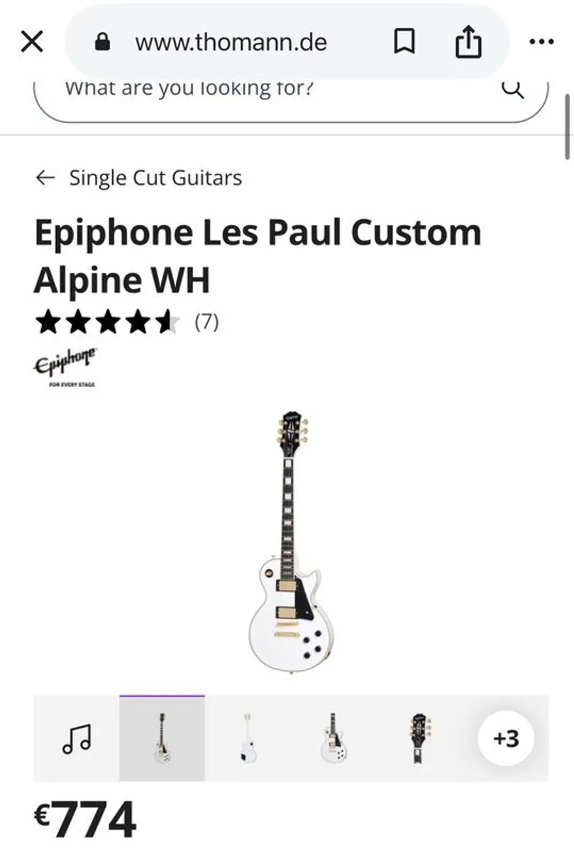 Epiphone Les paul custom. alpine white - Image 1