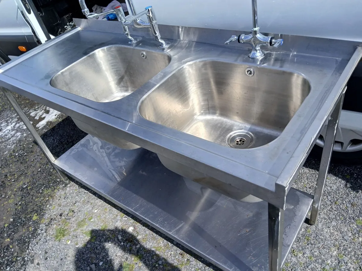 Staneless steel cabbinet double sink unit complete - Image 2