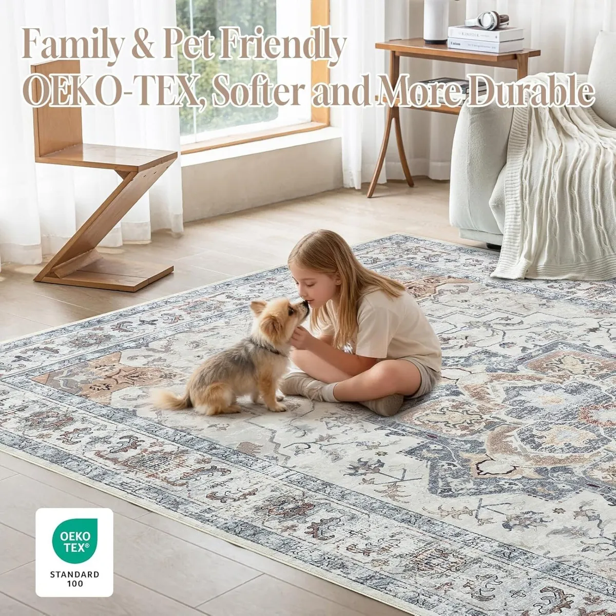 Washable Rugs for Living Room Area Bedroom Short - Image 4