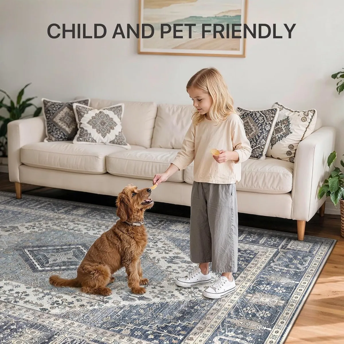 Rugs Living Room 160x230cm Washable Large Boho - Image 2