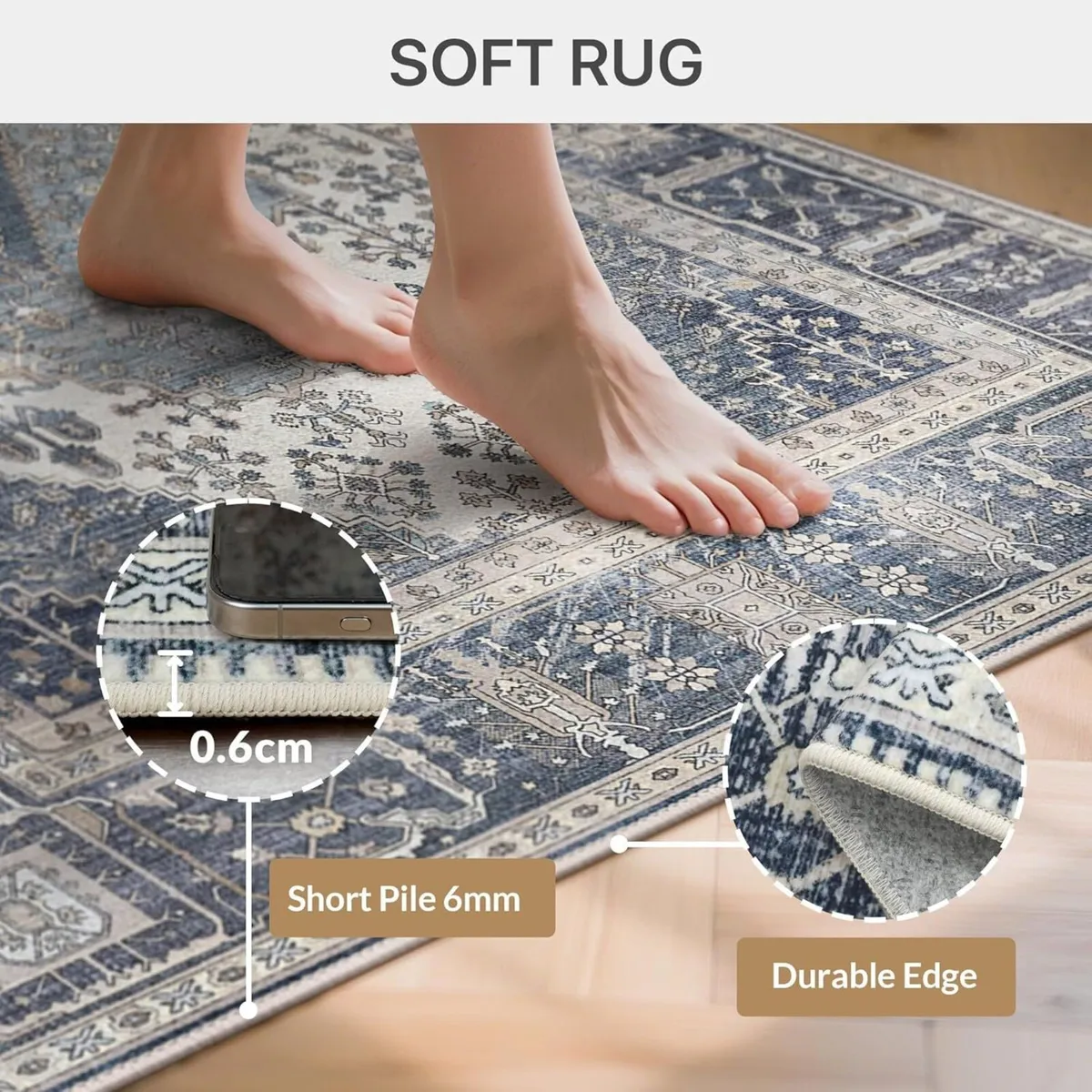 Rugs Living Room 160x230cm Washable Large Boho - Image 3