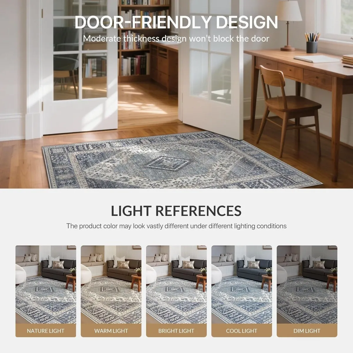 Rugs Living Room 160x230cm Washable Large Boho - Image 4