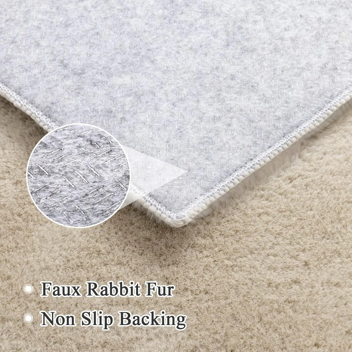 Beige Rugs Living Room Large 160x230 cm Washable - Image 3