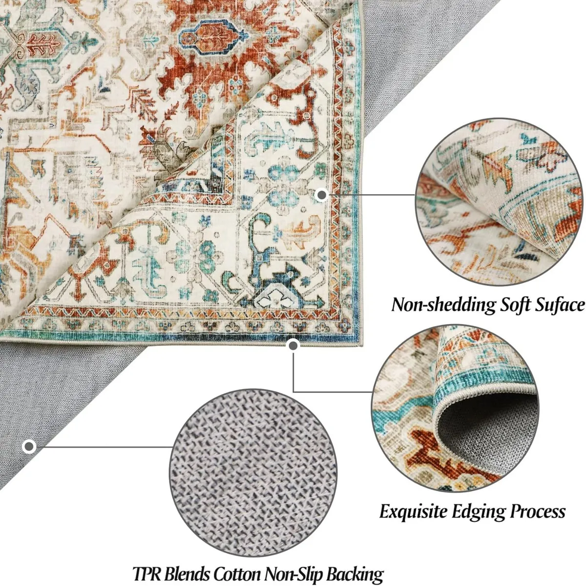 Washable Rugs for Living Room 160x230cm Non-Slip - Image 3