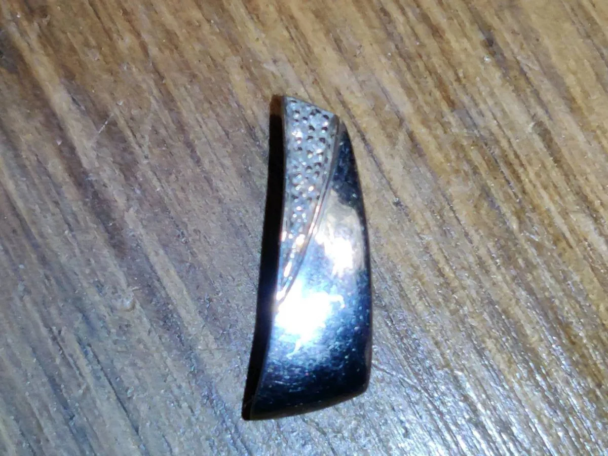 HORIZONTAL DIAMOND, 9CT WHITE Gold Unisex Pendant - Image 4