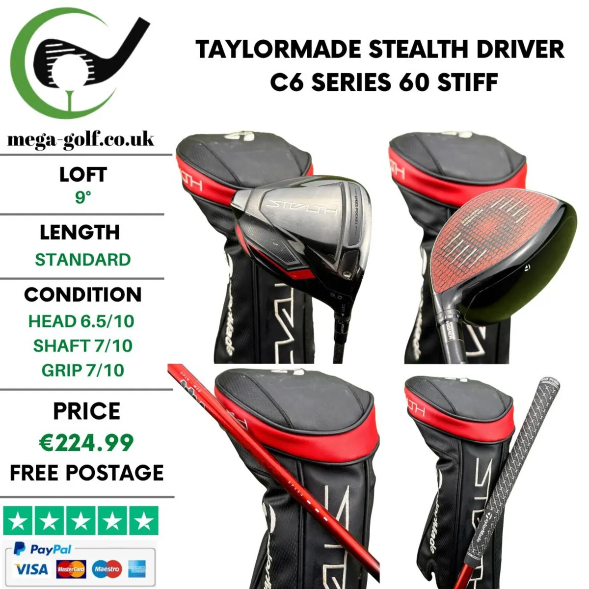 Taylormade Stealth Driver / 9° /C6 Series 60 Stiff - Image 1