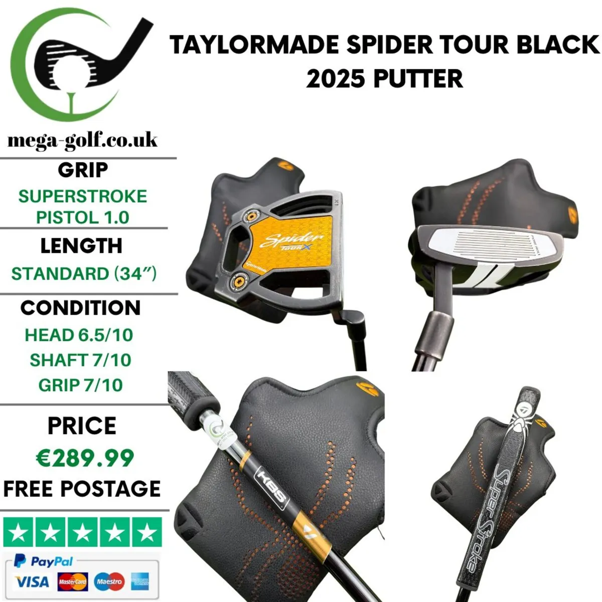 Taylormade Spider Tour Black 2025 Putter / 34" - Image 1