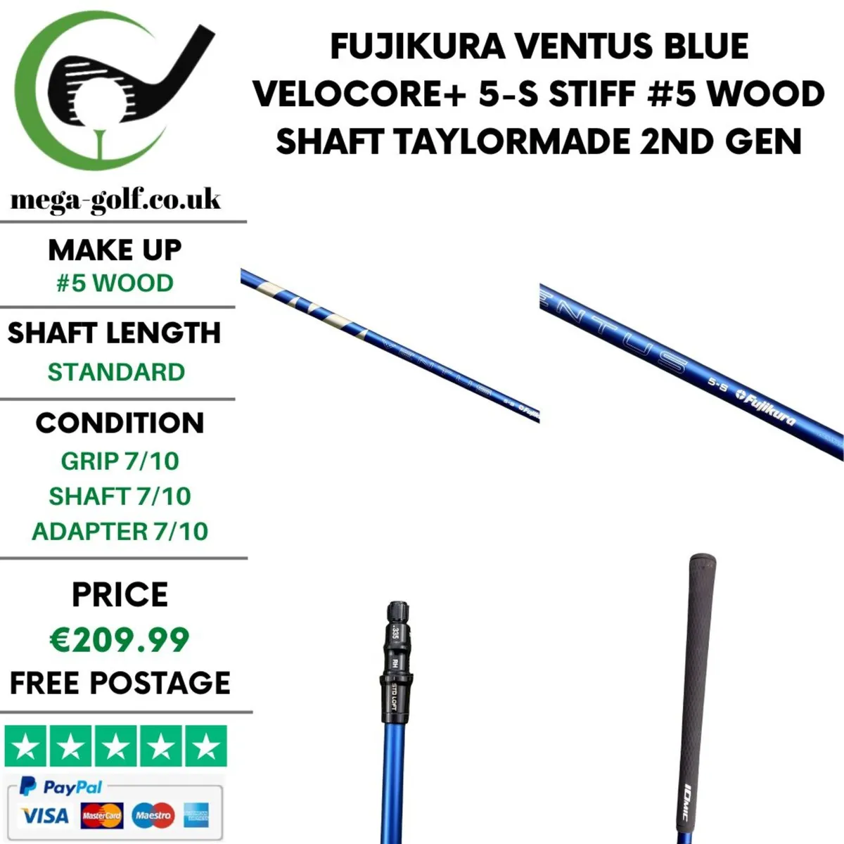 Fujikura Ventus Blue Velocore+ 5-S Stiff #5 Wood - Image 1