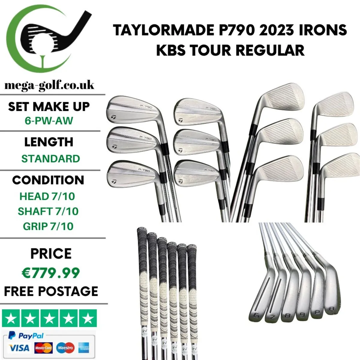 Taylormade P790 2023 Irons / 6-Pw-Aw / Regular - Image 1