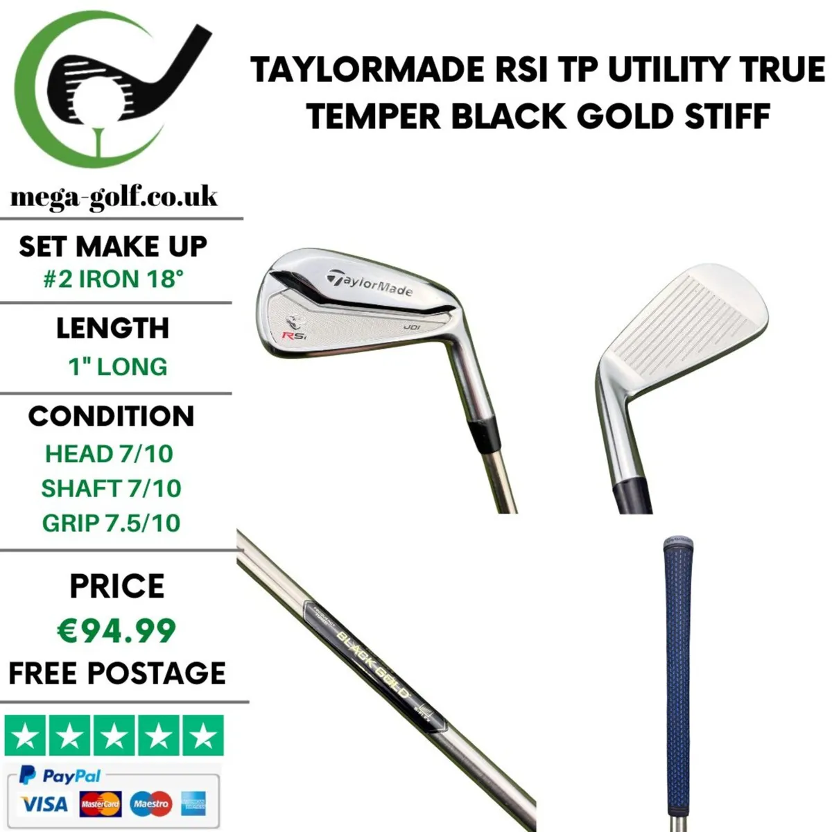 Taylormade RSI TP Utility #2 Iron 18° / Stiff - Image 1