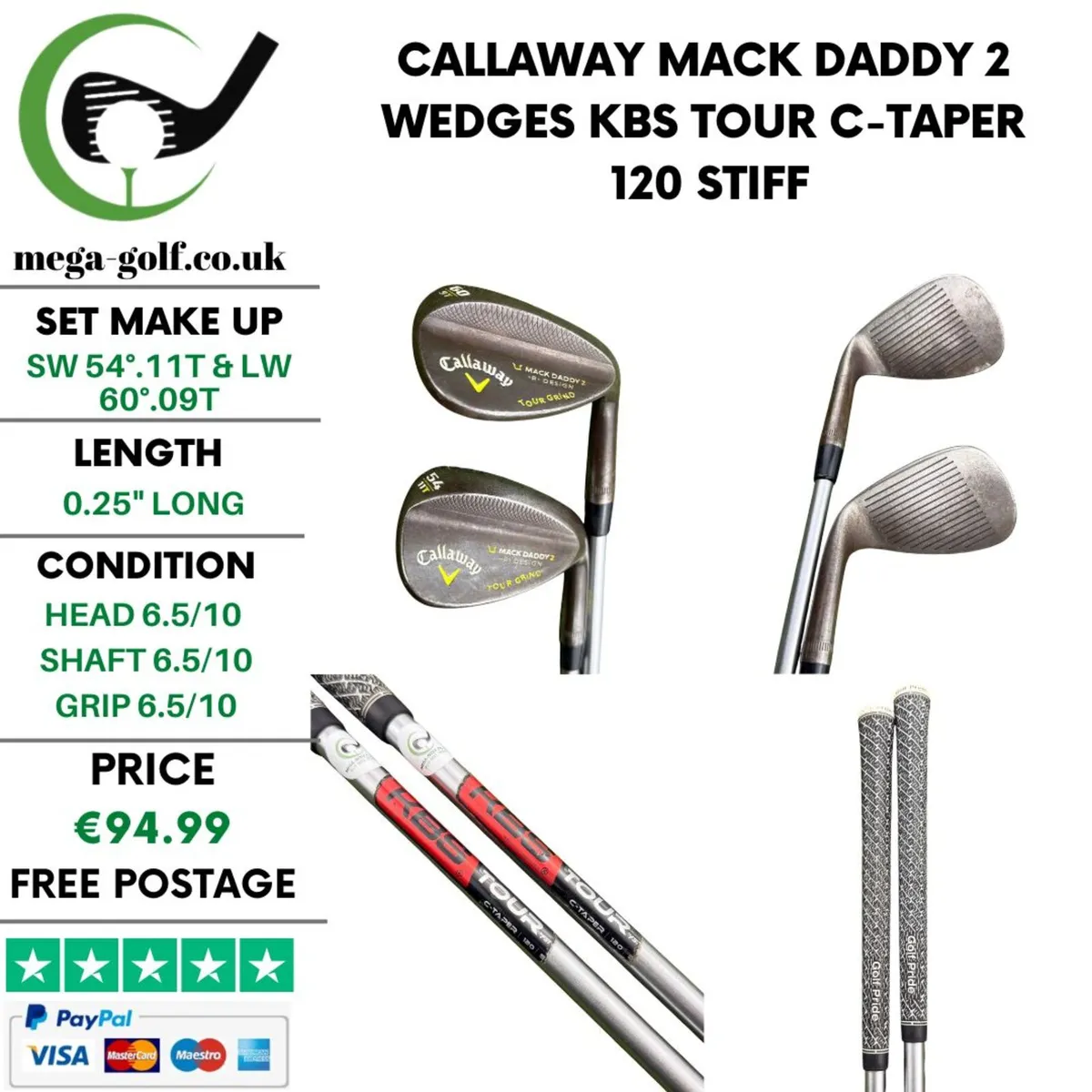 Callaway Mack Daddy 2 Wedges Sw 54° & Lw 60° - Image 1
