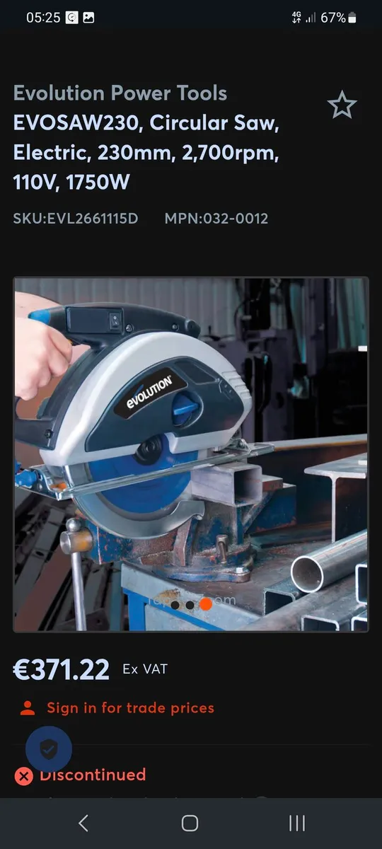 Evolution EvoSaw 230 steel cutting circular saw - Image 1
