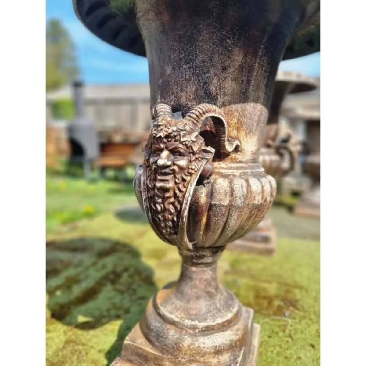 Large Urns Aged Bronze Pair H417 - Image 1