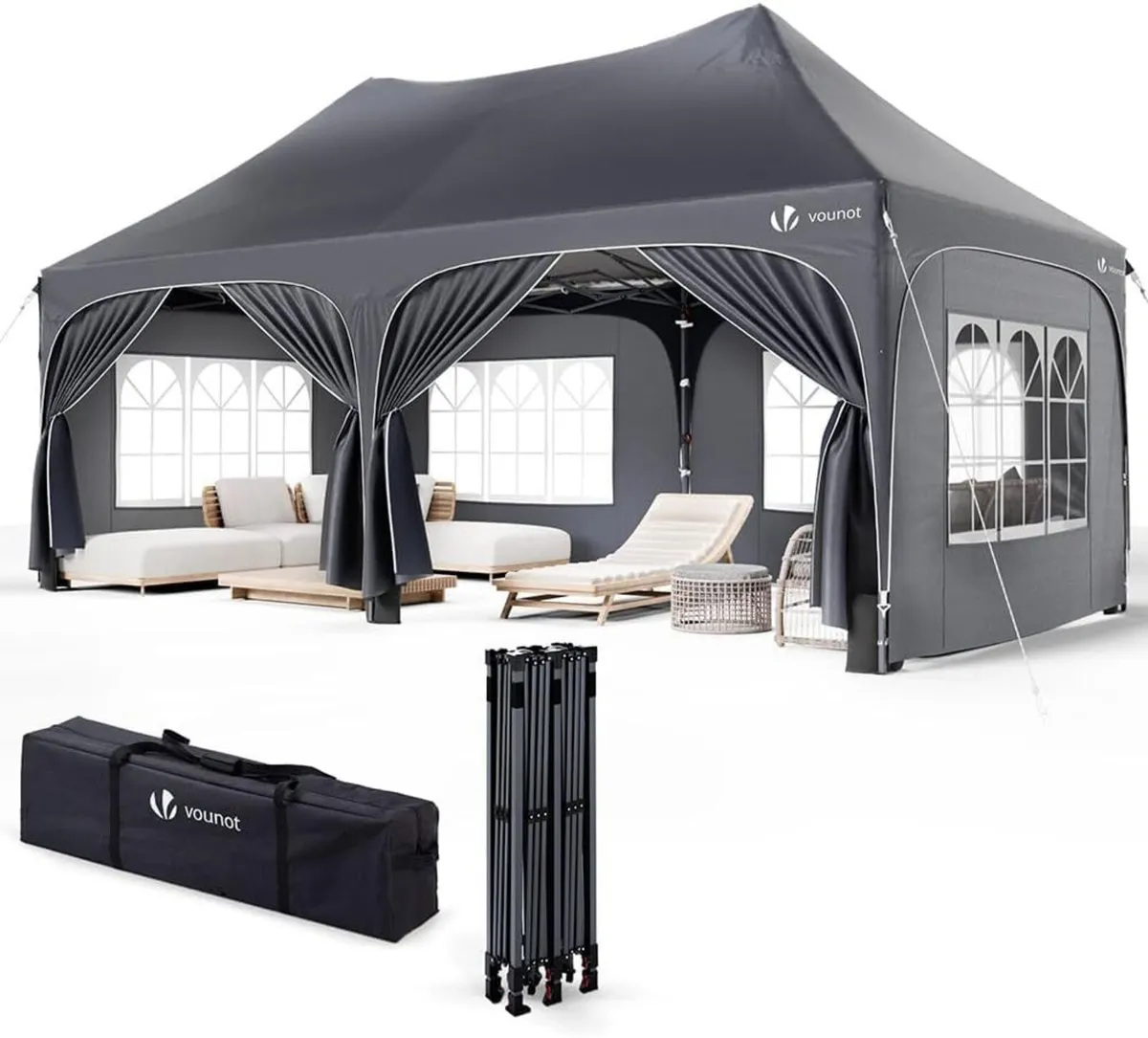 ® 3mx6m Pop Up Gazebo with 6 Removable Sidewalls - Image 1