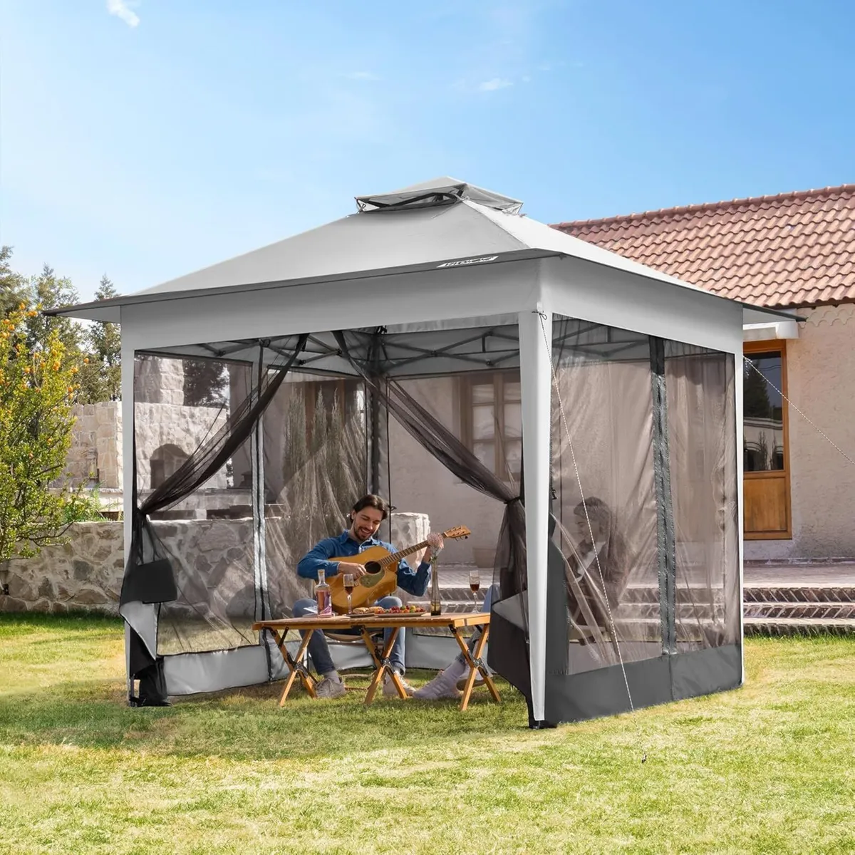 Gazebo Screen Canopy Tent Outdoor Pop-Up Waterproo - Image 2