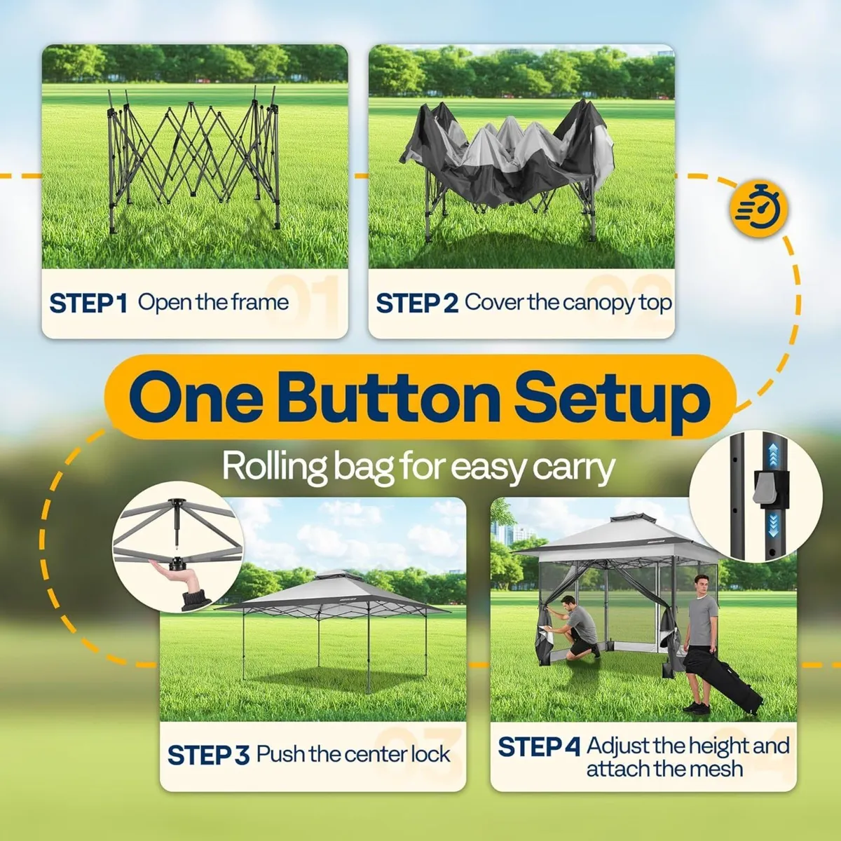 Gazebo Screen Canopy Tent Outdoor Pop-Up Waterproo - Image 4