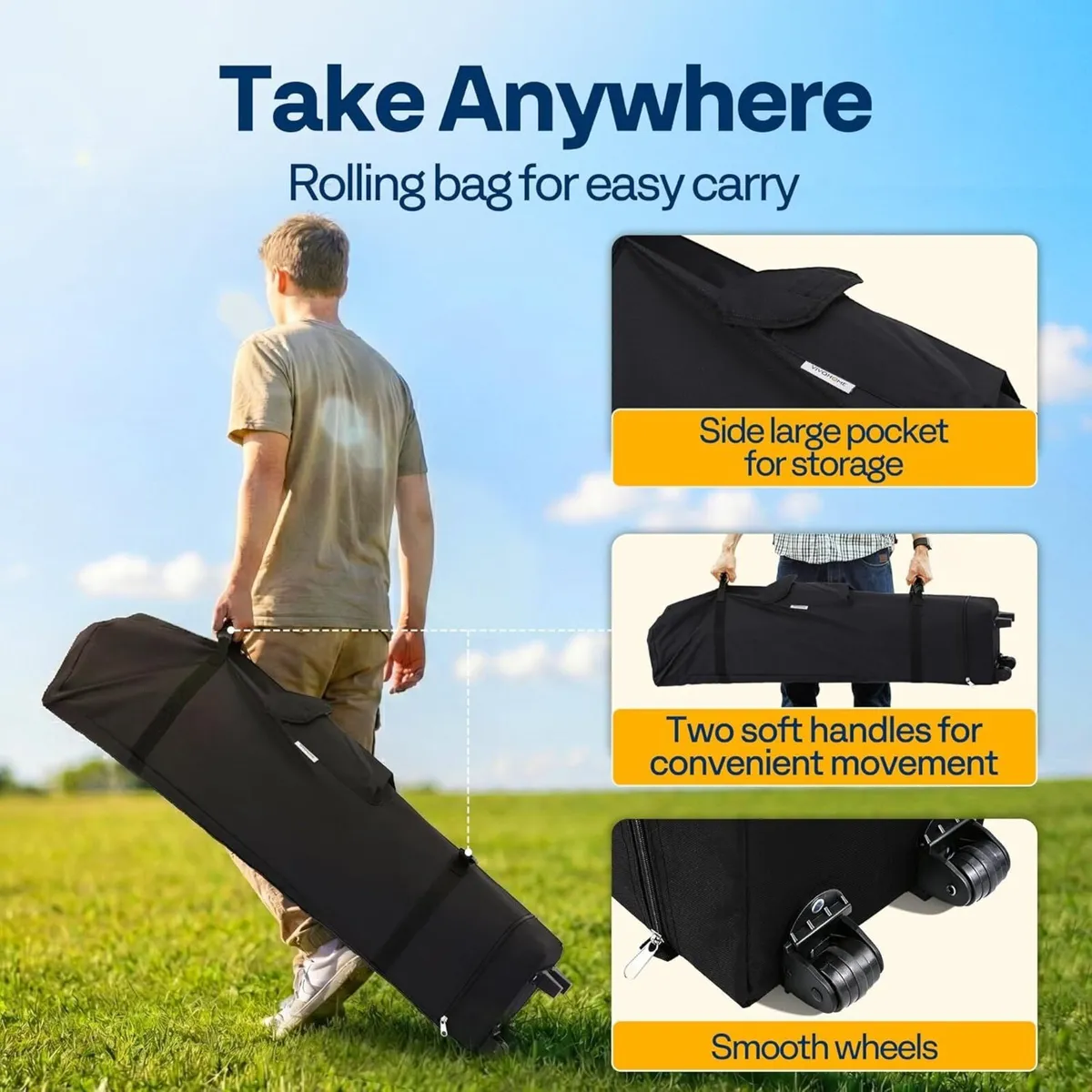 Canopy 3x3m Tent Outdoor Shelter Portable with - Image 3