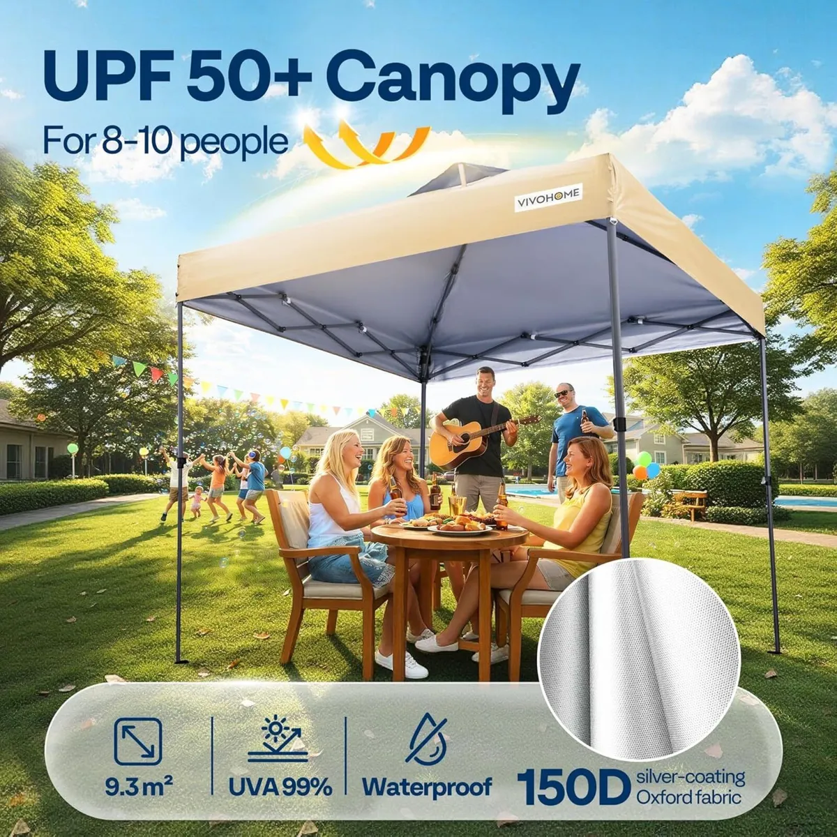 Canopy 3x3m Tent Outdoor Shelter Portable with - Image 4