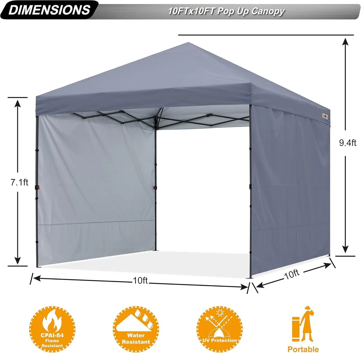 3x3M Pop up Gazebo With Two Side Panels Upgraded - Image 2