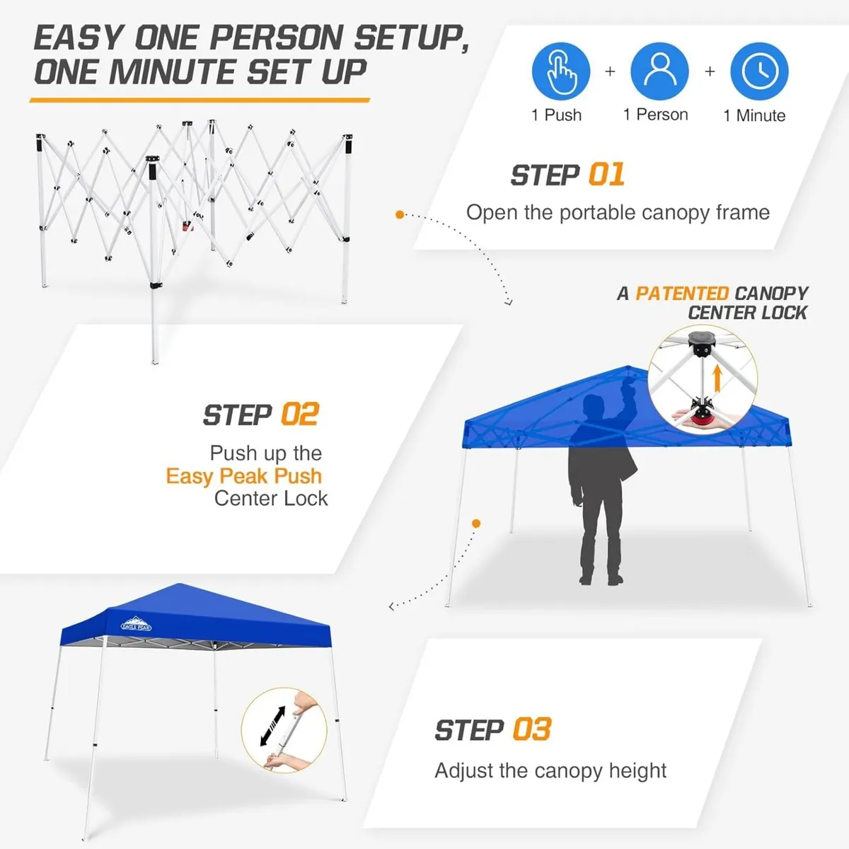 3m x Slant Leg Pop-up Canopy Tent Instant Outdoor - Image 4