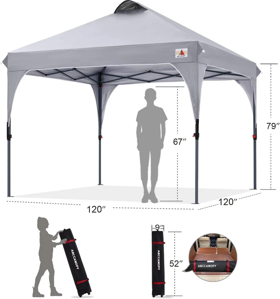 3x3M Pop Up Gazebo Commercial With Upgrade Roller - Image 3
