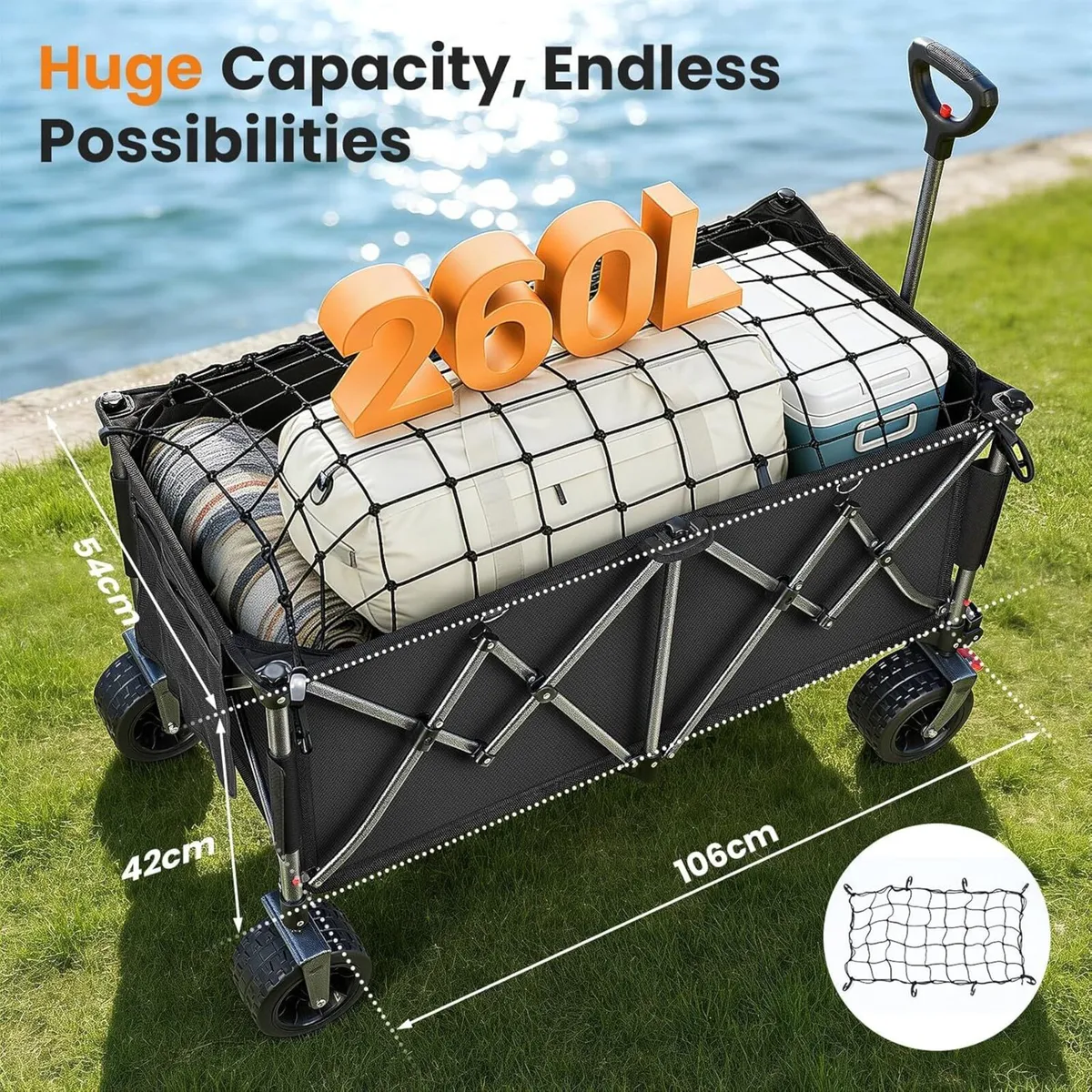 260L Festival Trolley on Wheels Large Folding - Image 2