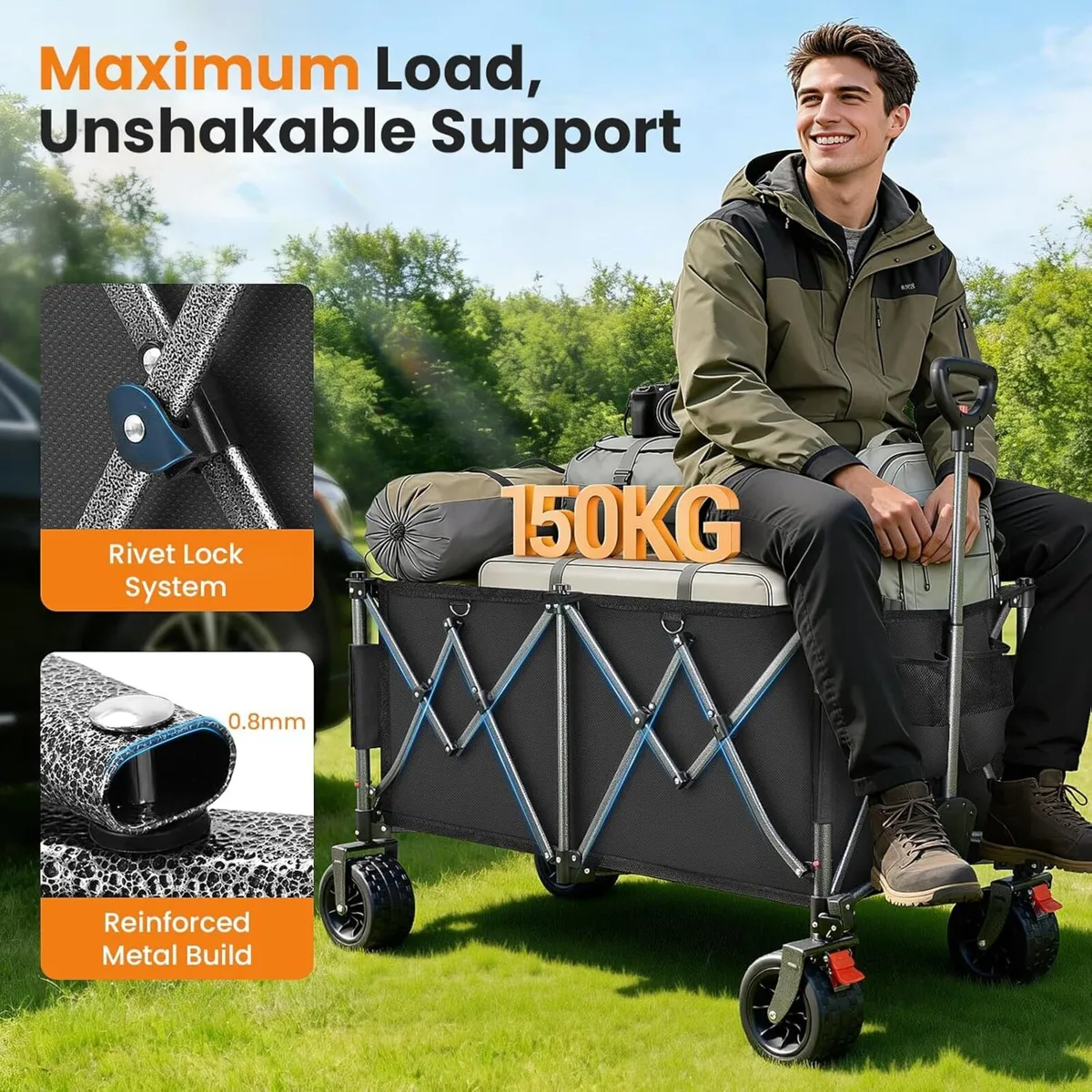 260L Festival Trolley on Wheels Large Folding - Image 3