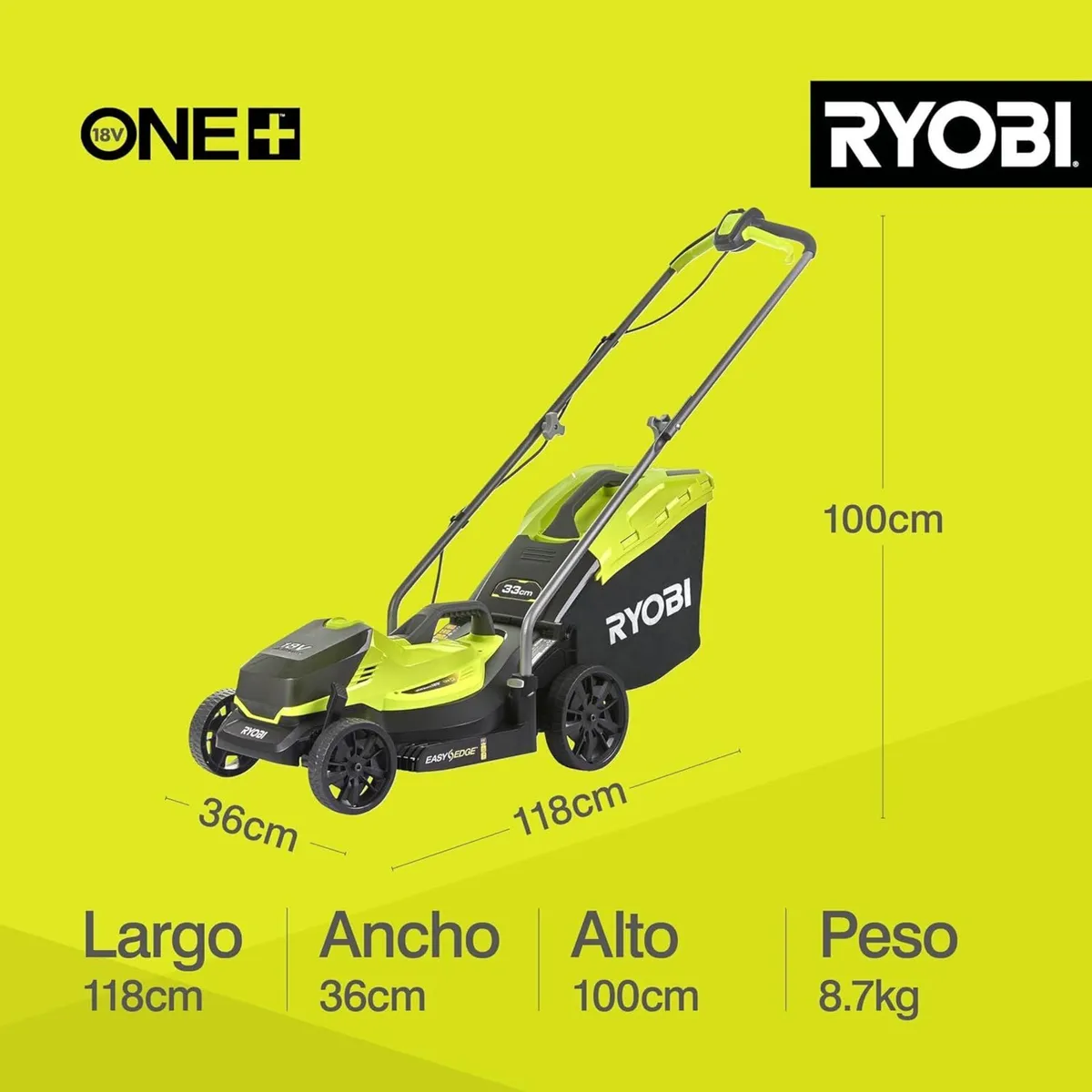 OLM1833B 18V ONE+ Cordless 33cm Lawnmower - Image 3