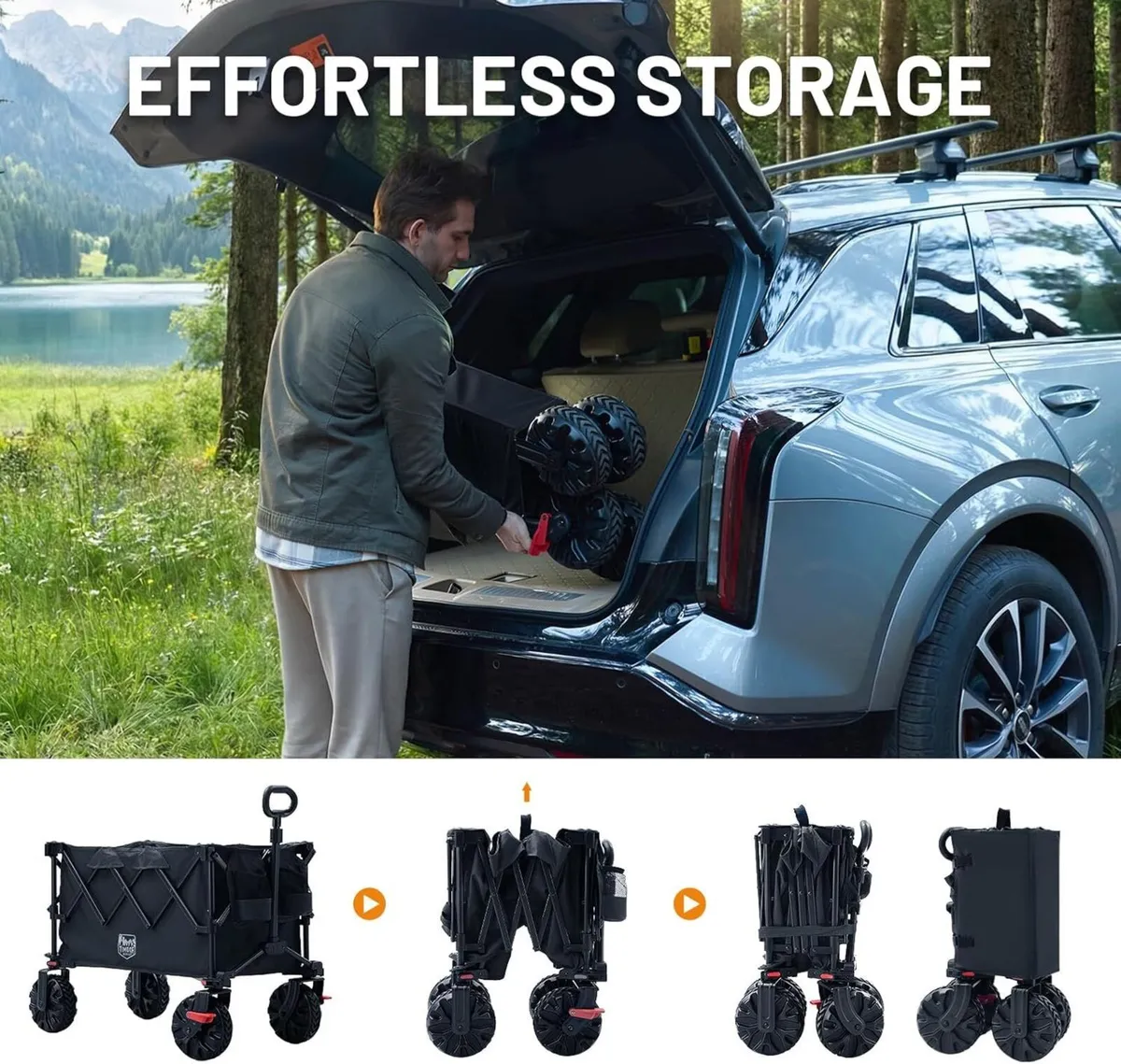 Folding Festival Trolley on Wheels 250L Foldable - Image 4