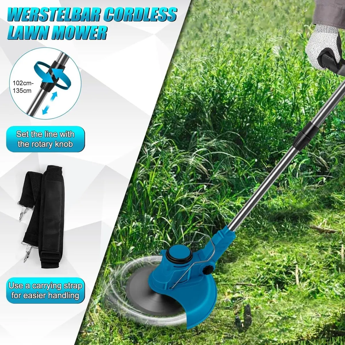 Cordless Grass Trimmer Compatible with Makita 18v - Image 4