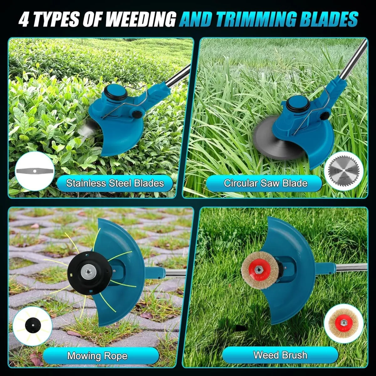 Cordless Grass Trimmer Compatible with Makita 18v - Image 3