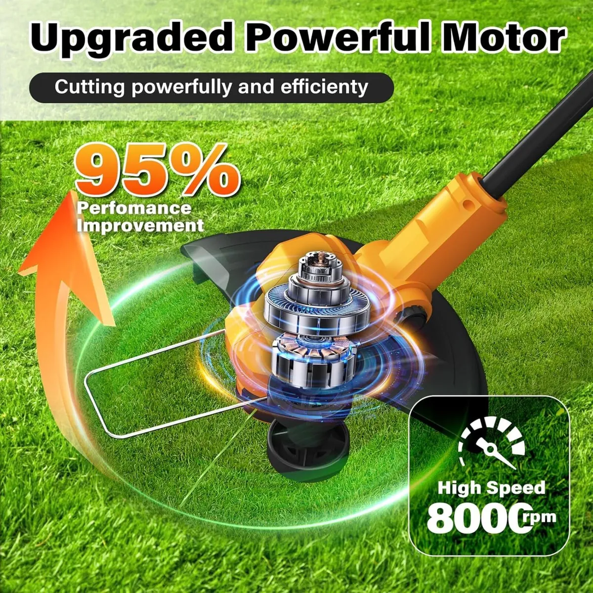 Cordless Strimmer with 2 X 2.0Ah Battery and - Image 4