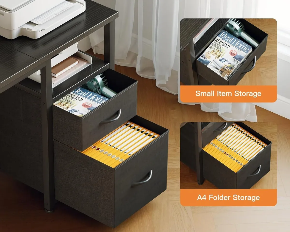 Computer Desk with Drawers 140x80 cm Corner - Image 4