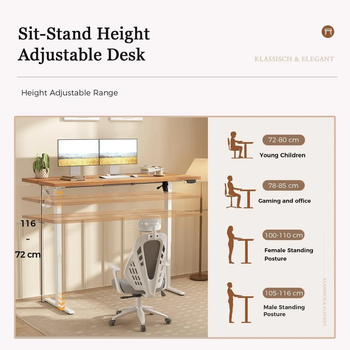 Height-Adjustable Desk Electric Sit-Stand Office - Image 3