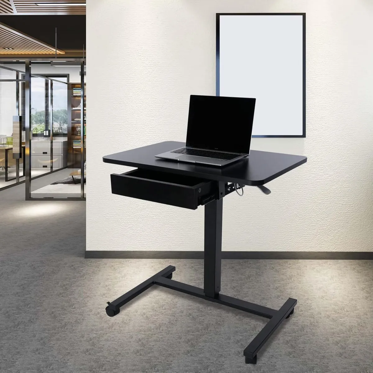 Mobile Laptop Standing Desk Height Adjustable - Image 2