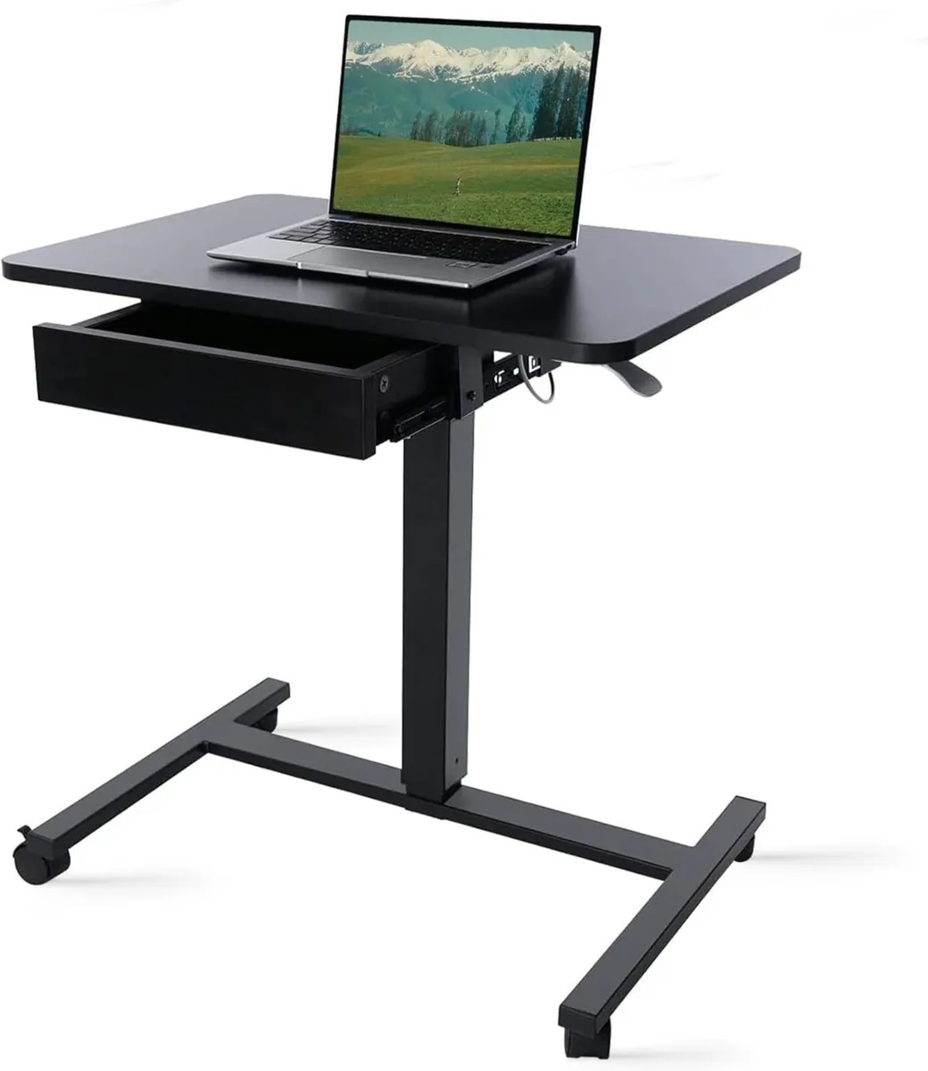 Mobile Laptop Standing Desk Height Adjustable - Image 1