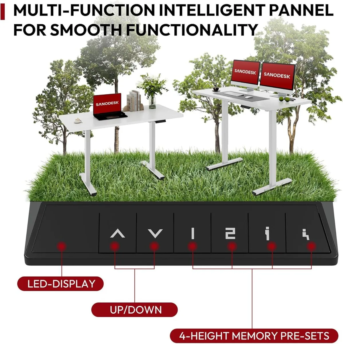 QS1+140 x 60 Electric Standing Desk Height - Image 3