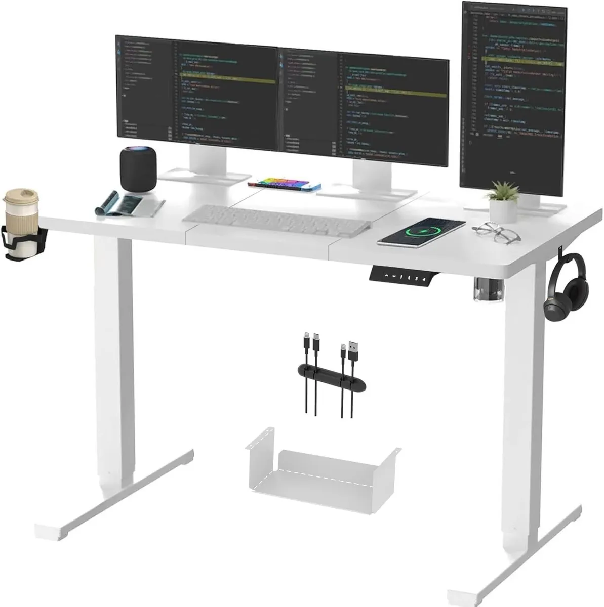 QS1+140 x 60 Electric Standing Desk Height - Image 1
