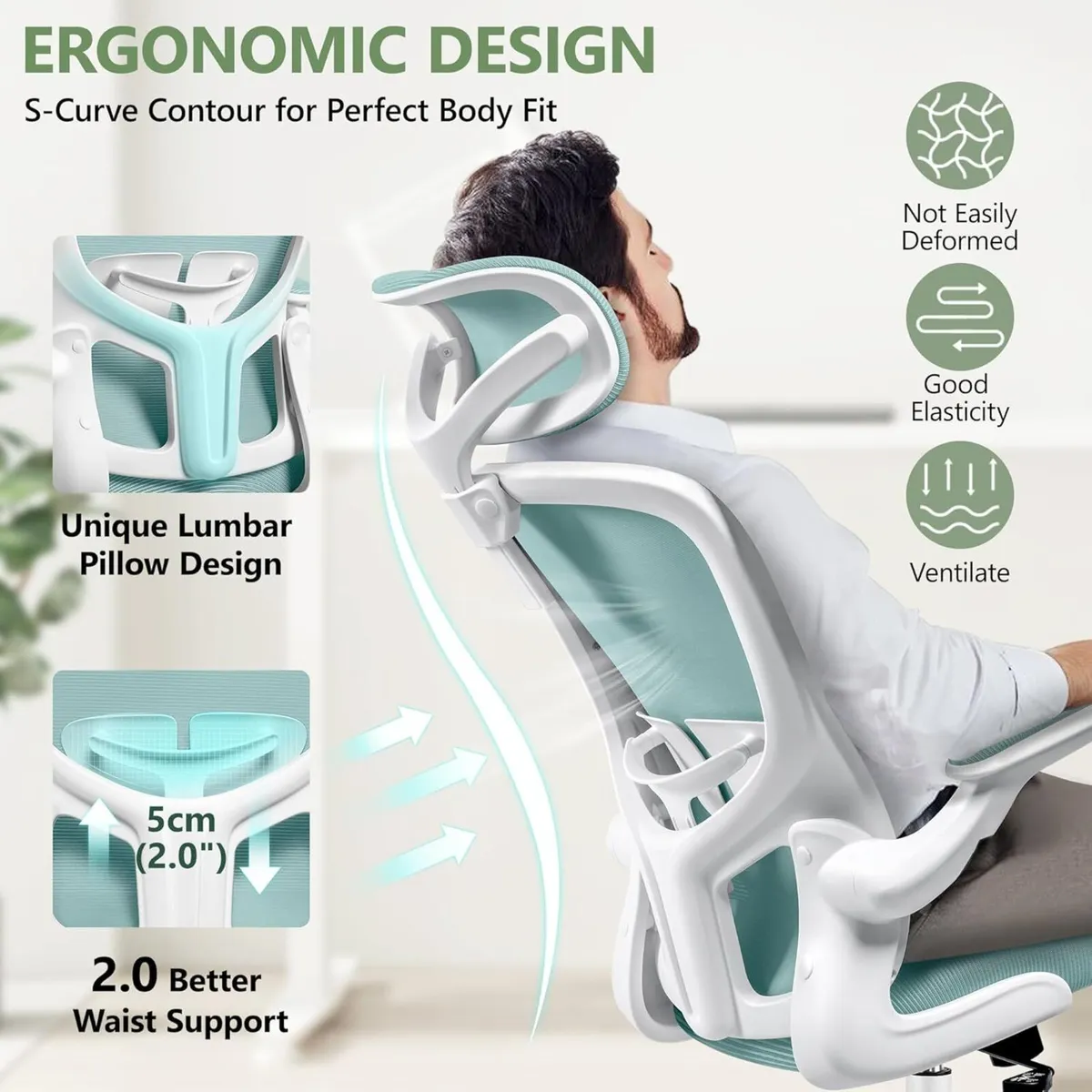 Ergonomic Office Chair with Adjustable High Back - Image 2