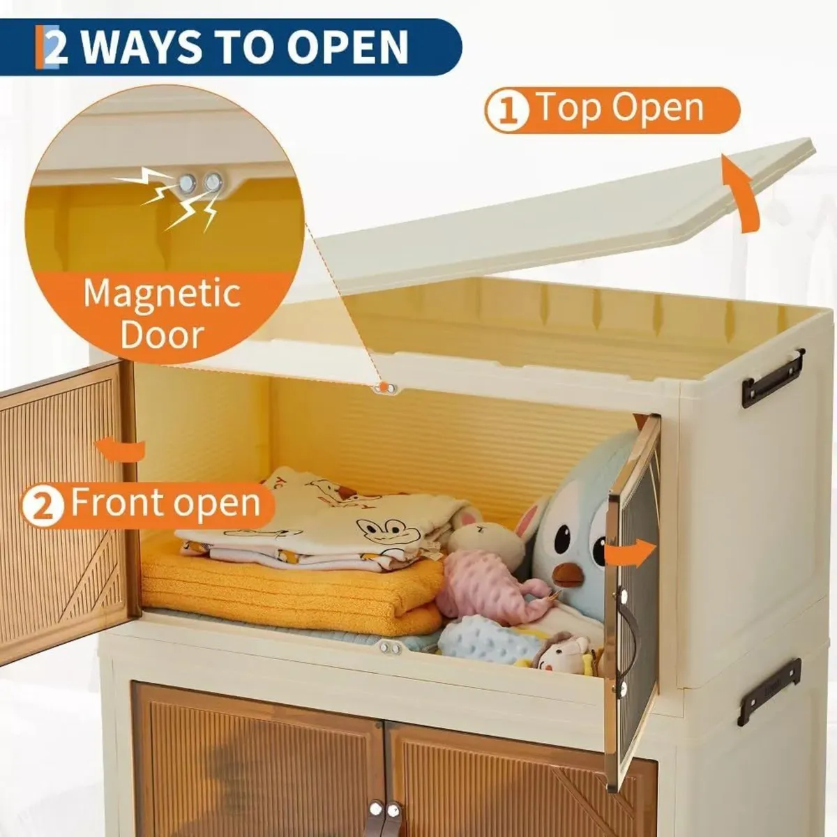 Foldable Wardrobe 28.3 x 15.3 44.9in Plastic - Image 3