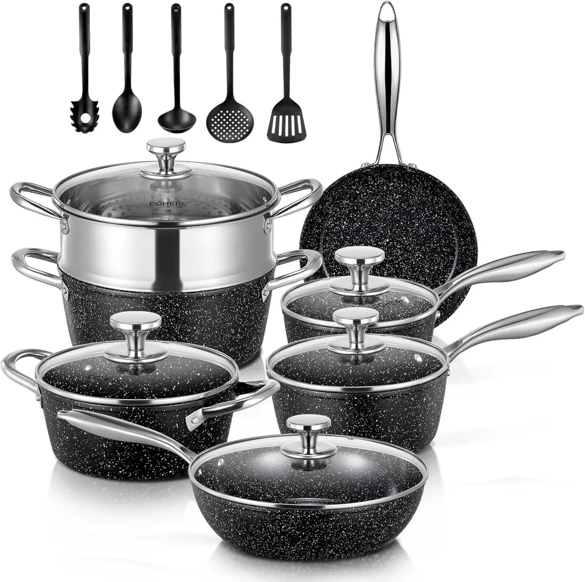 Nonstick Pots and Pans Set with Lids 17 PCS - Image 1