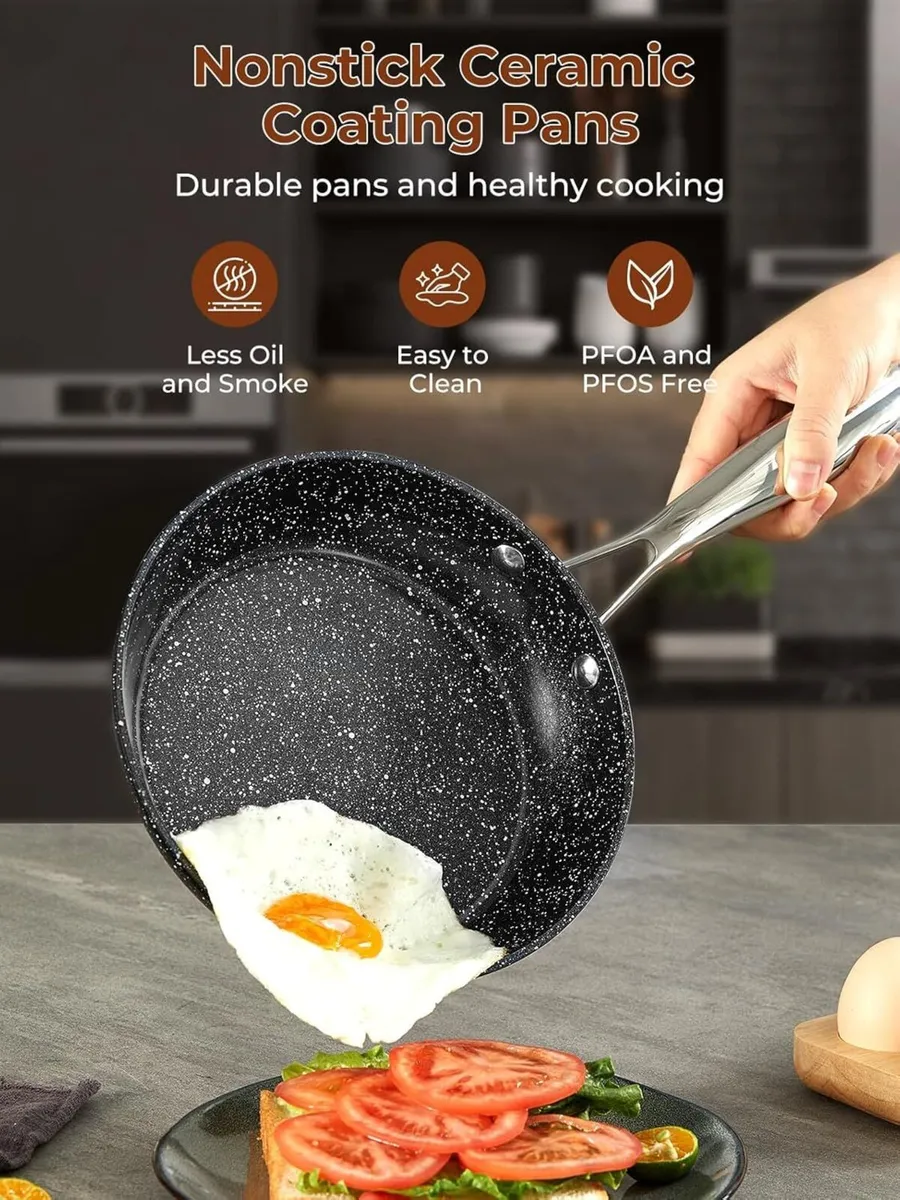 Nonstick Pots and Pans Set with Lids 17 PCS - Image 3