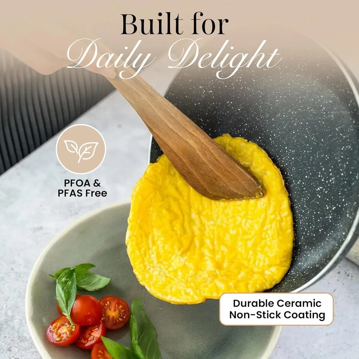 8-Piece Non-Stick Pots and Pans Set – Granite - Image 4