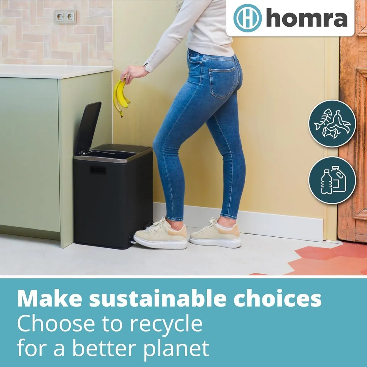 Dual Kitchen Bin 30l – Double Rubbish Bins 2x15l - Image 2