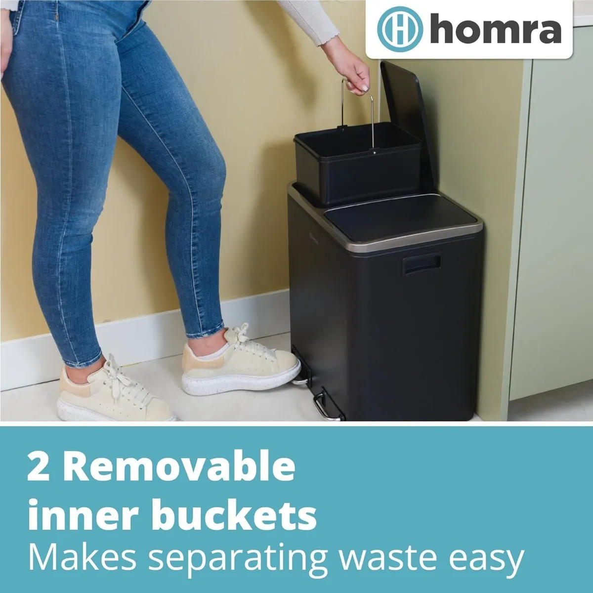 Dual Kitchen Bin 30l – Double Rubbish Bins 2x15l - Image 4