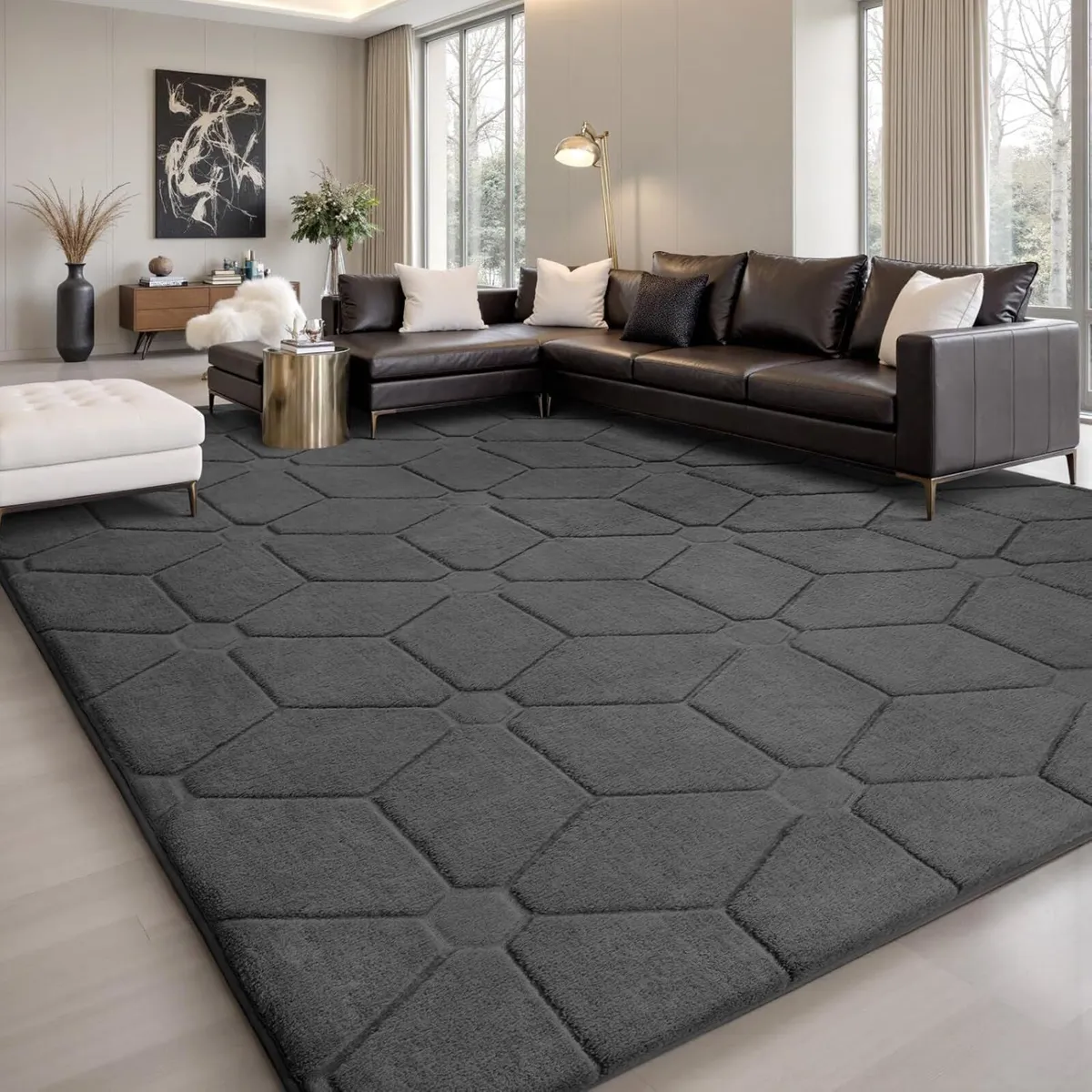 Rugs Living Room 160x230 3D Grey Area for Bedroom - Image 1